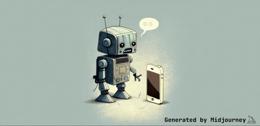 A robot talking to an iPhone