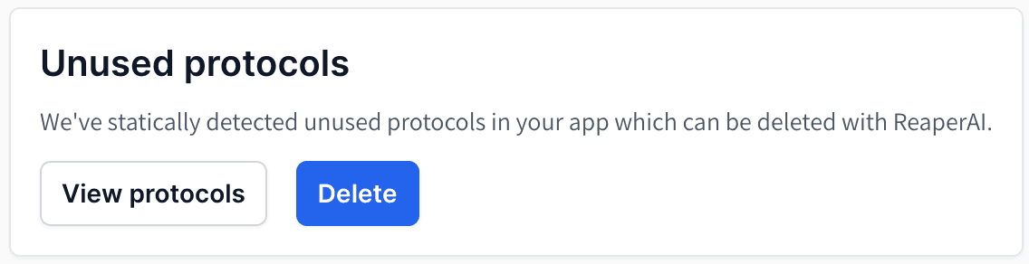 UI for deleting unused protocols