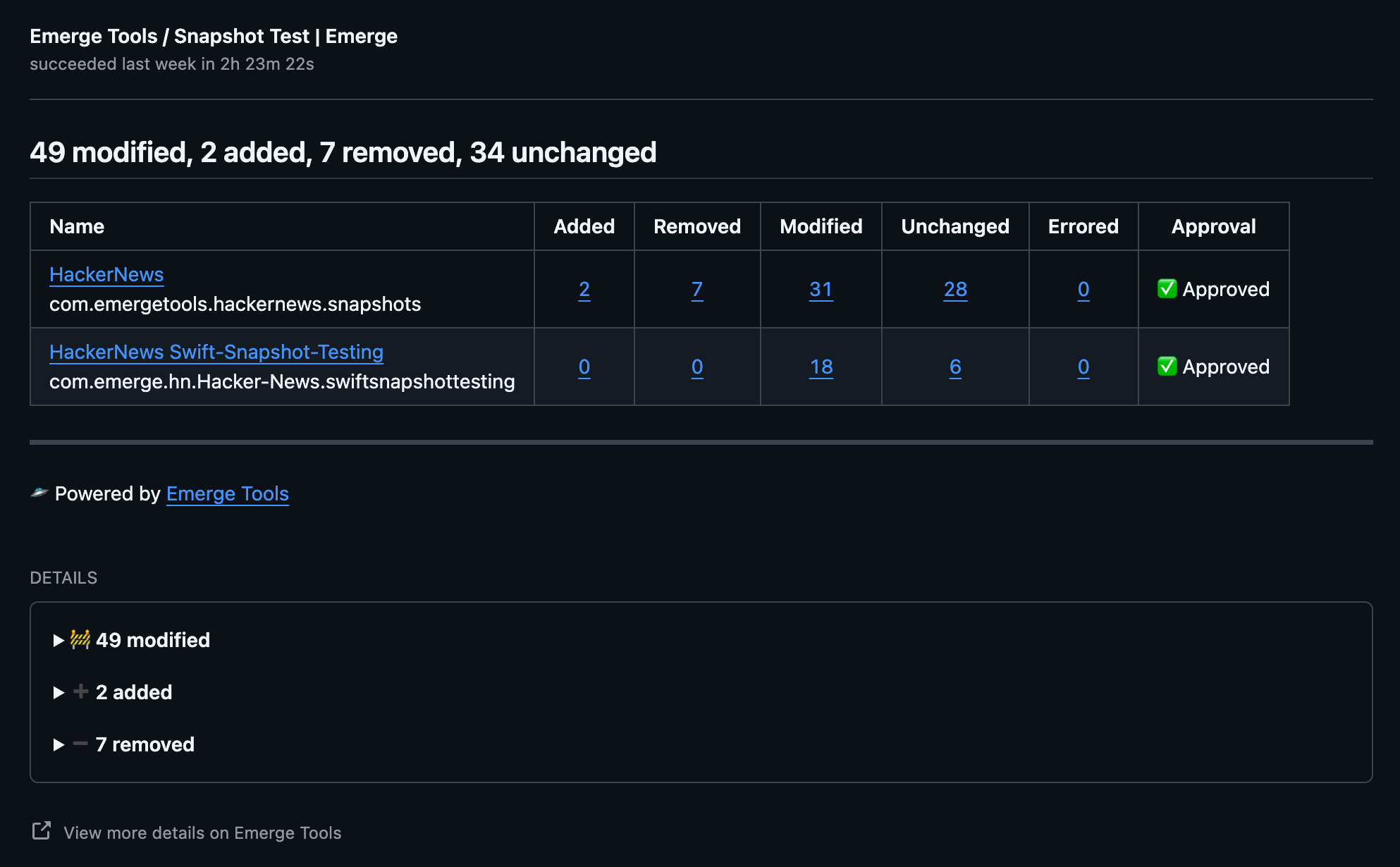 Status check showing diff of swift-snapshot-testing images